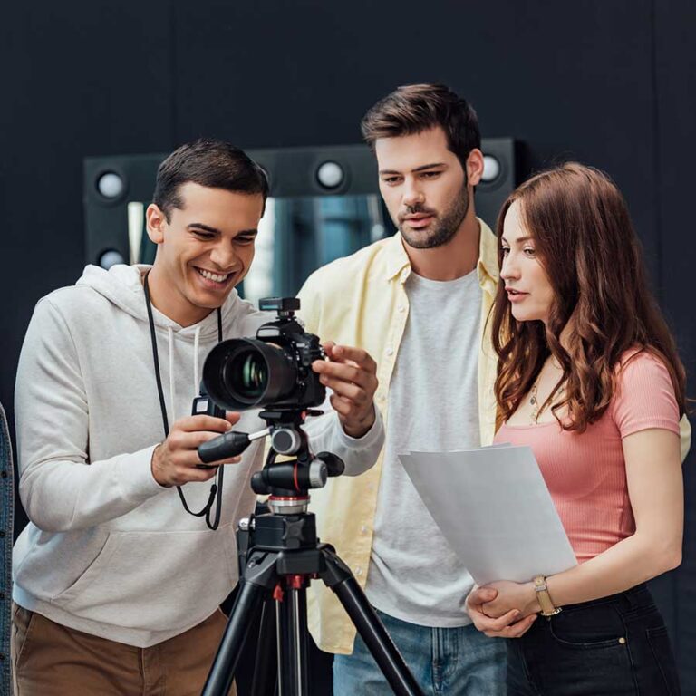 Group of Students Working on Film